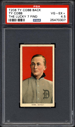 This undated photo provided by Professional Sports Authenticator shows one of seven Ty Cobb baseball cards, a baseball-card find of a lifetime, that were found crumpled paper bag in a dilapidated house. Card experts in Southern California say they have verified the legitimacy, and seven-figure value, of the seven identical Ty Cobb cards from the printing period of 1909 to 1911. Before the recent find there were only about 15 known to still exist. (Professional Sports Authenticator via AP)