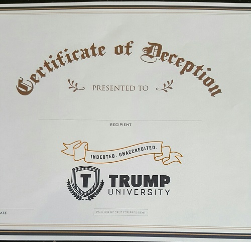 trump university diploma