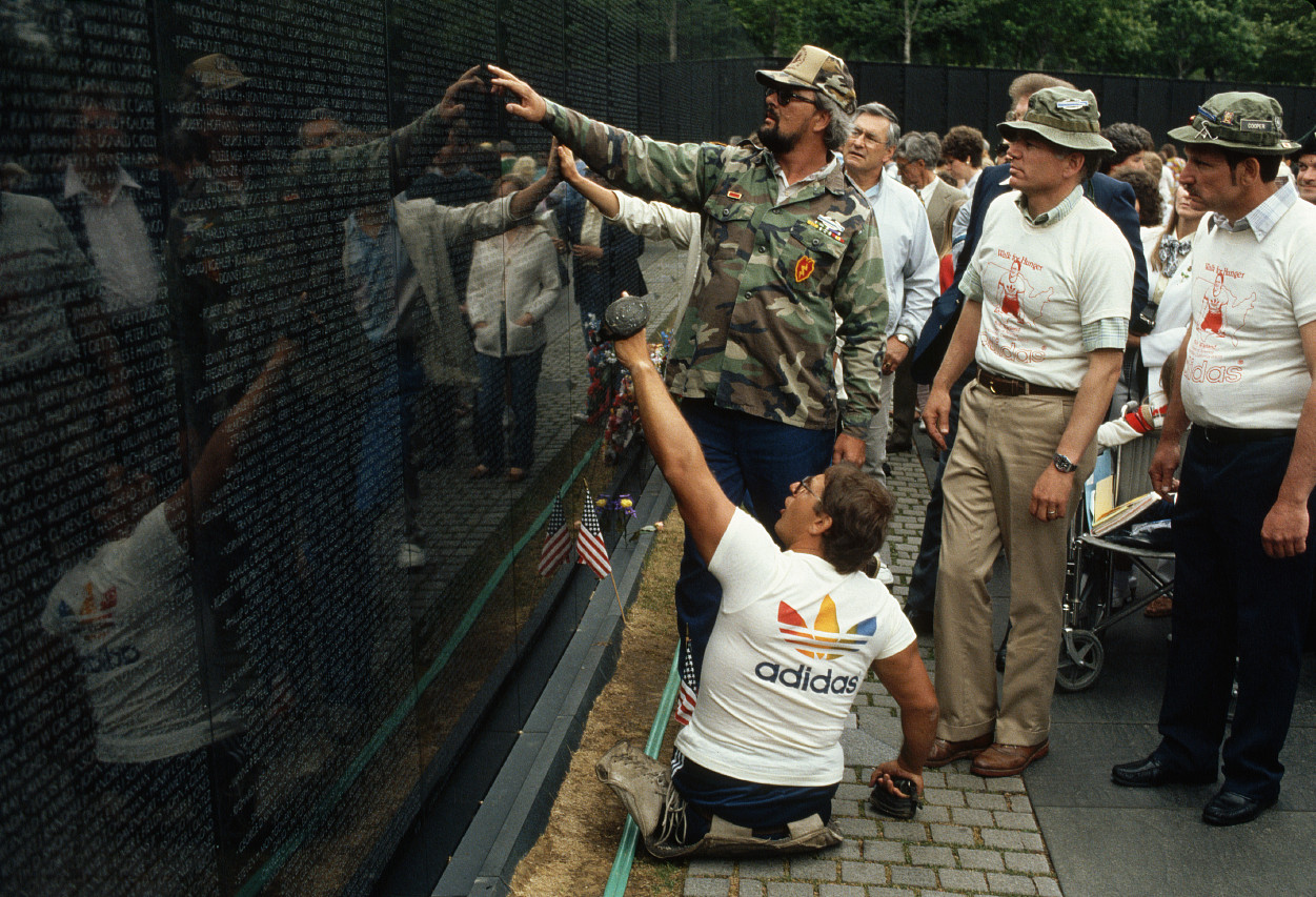 Bob Wieland at the Vietnam Memorial